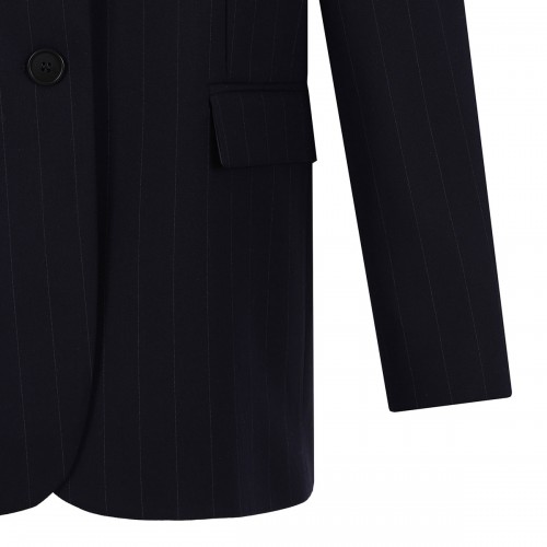 Pinstriped navy blazer 2