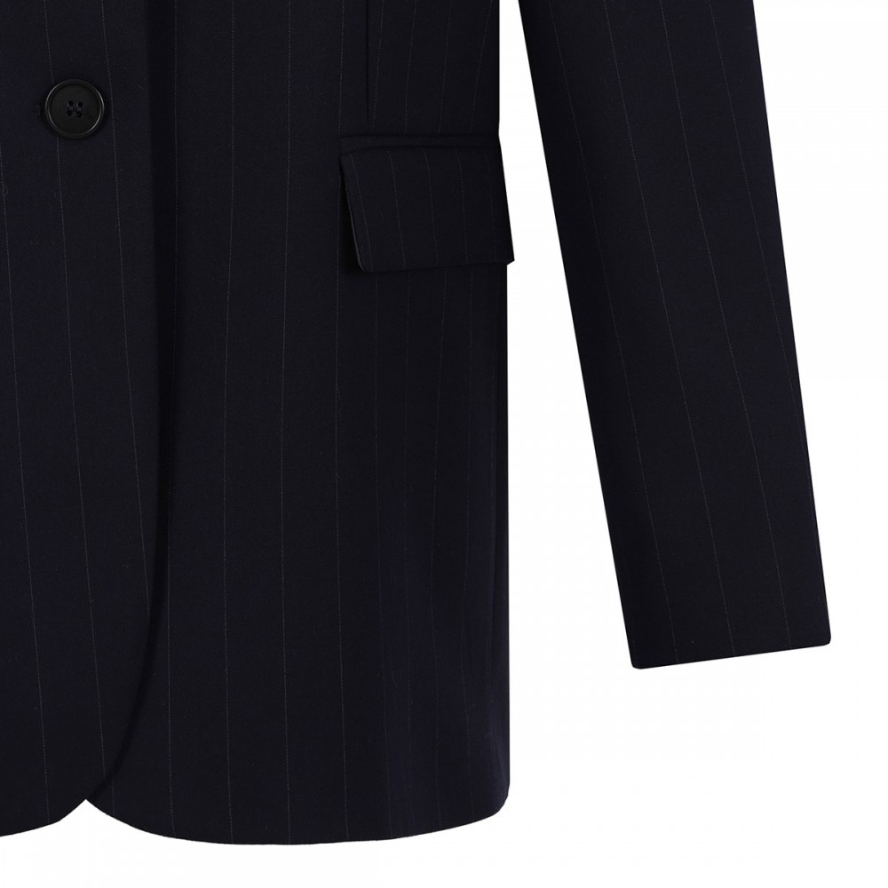 Pinstriped navy blazer