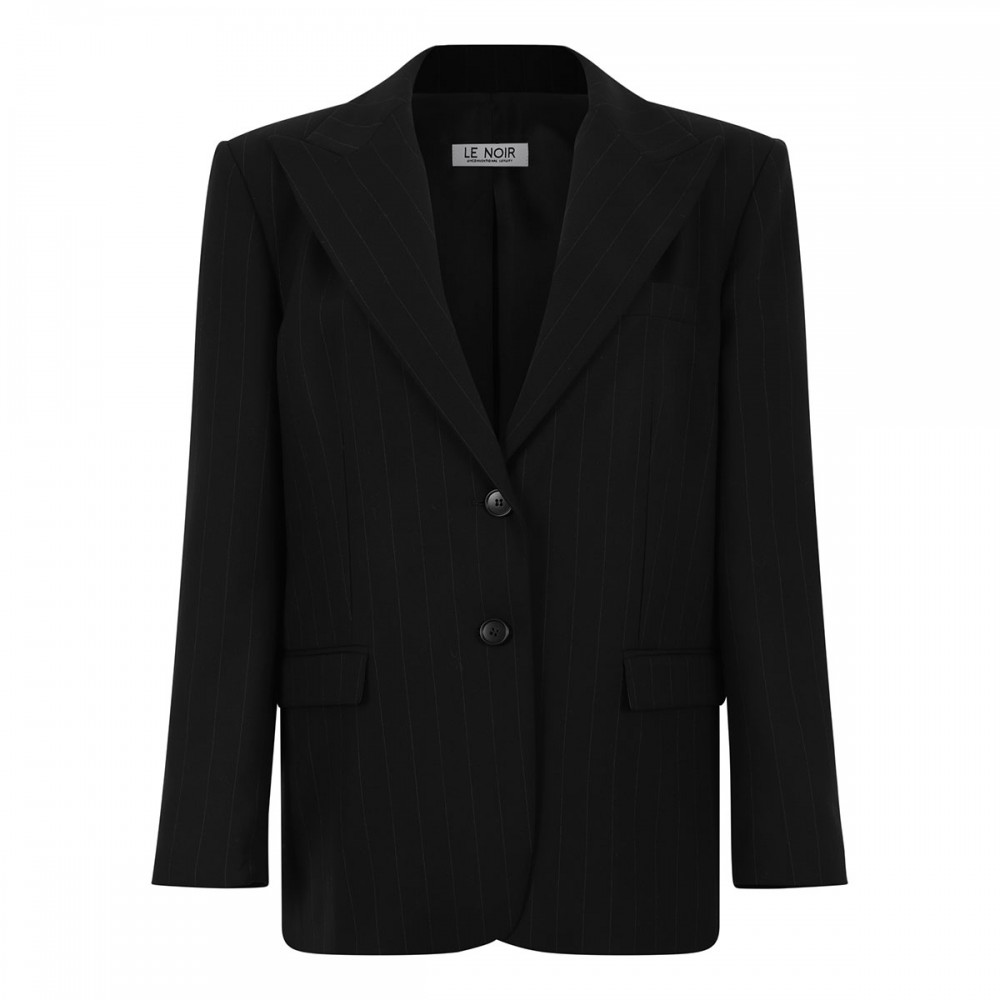 Pinstriped black blazer