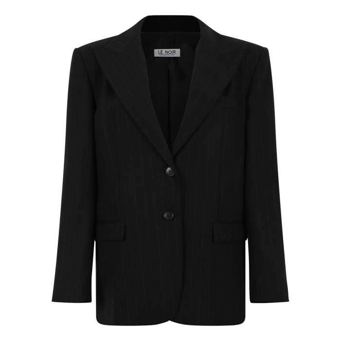 Pinstriped black blazer
