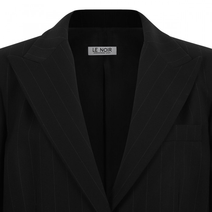 Pinstriped black blazer