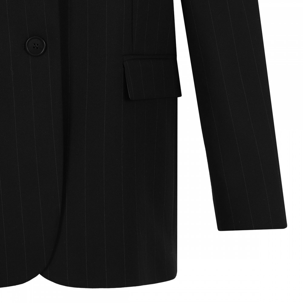Pinstriped black blazer