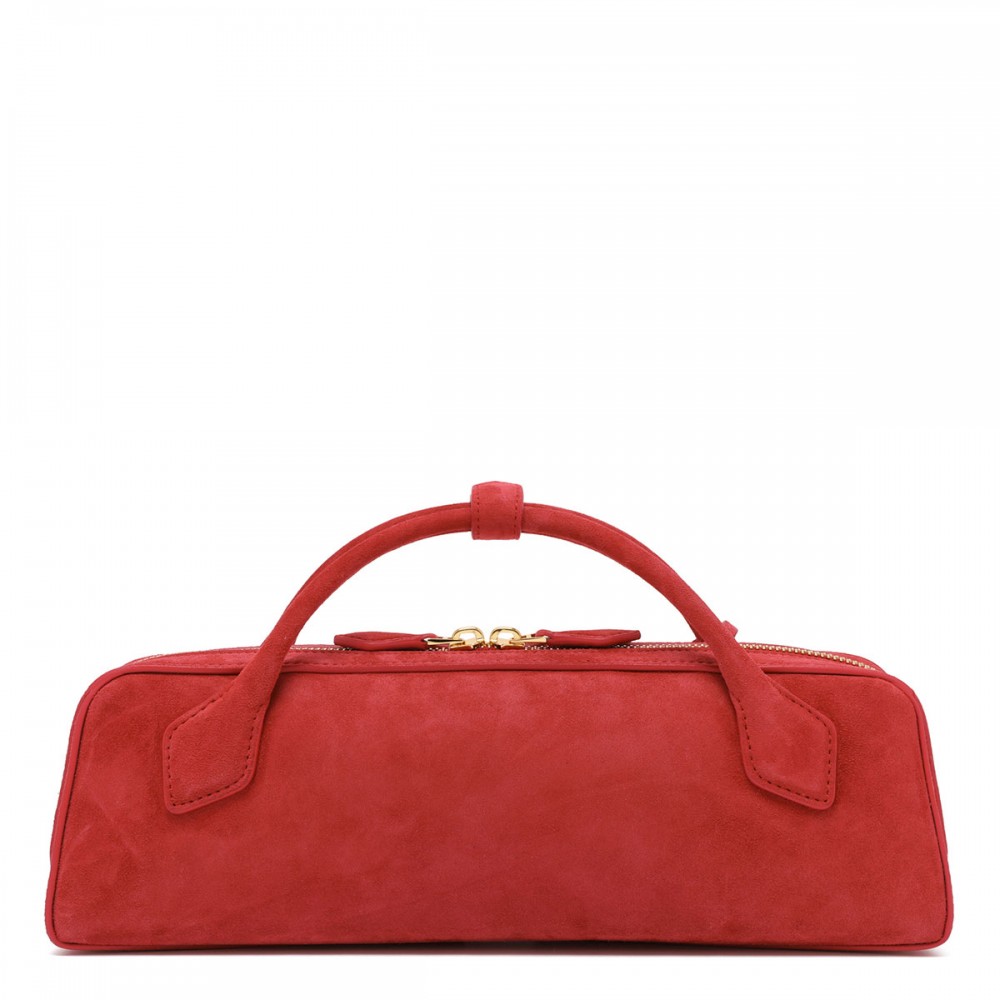 Le Teckel suede clutch bag