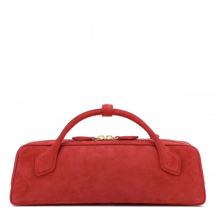 Le Teckel suede clutch bag