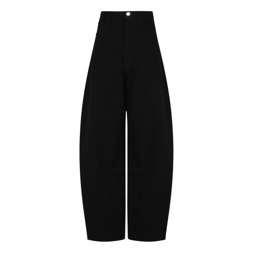 Round black denim pants