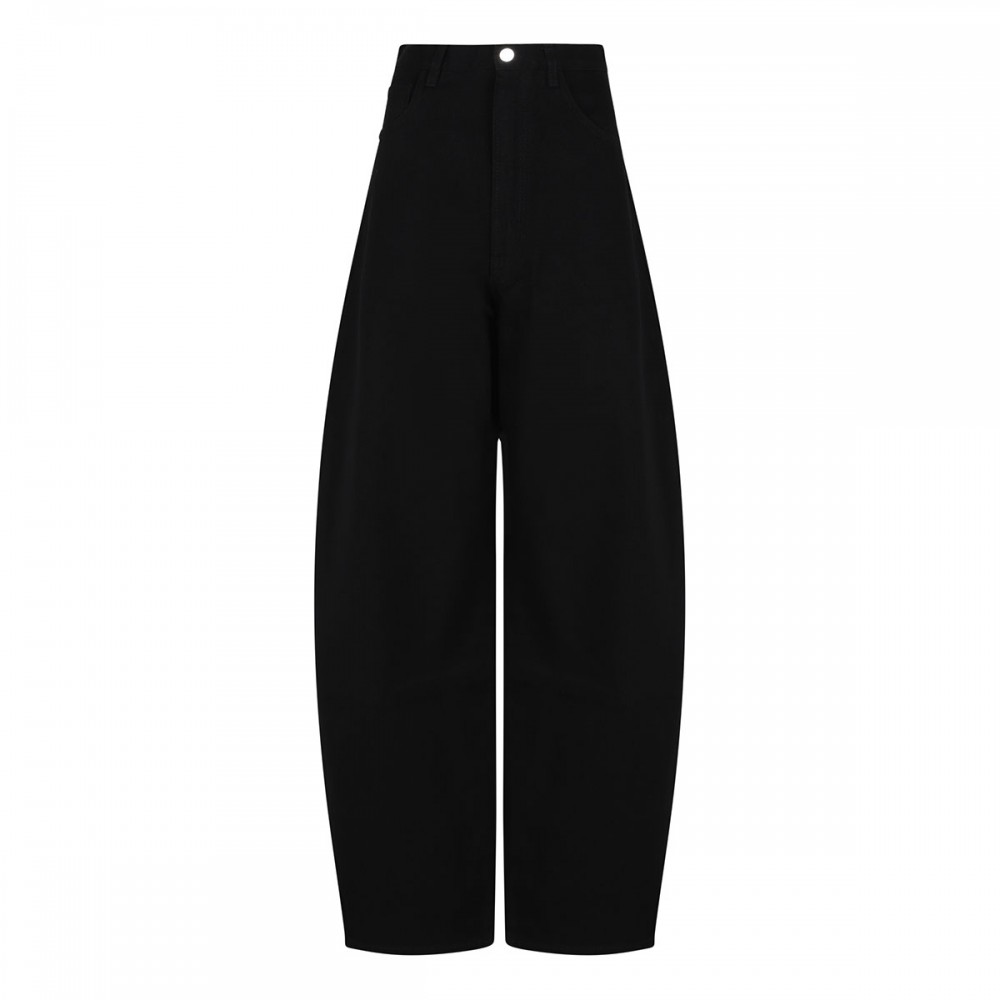 Round black denim pants