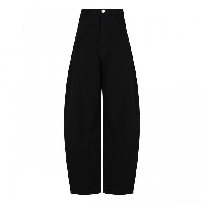 Round black denim pants