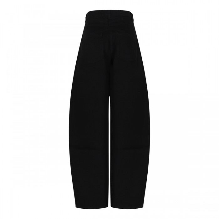 Round black denim pants