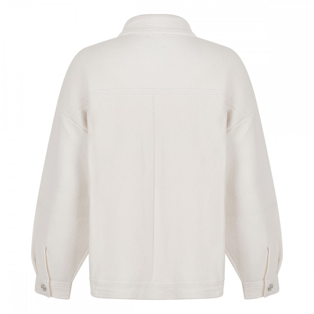 Denim cashmere and cotton jacket