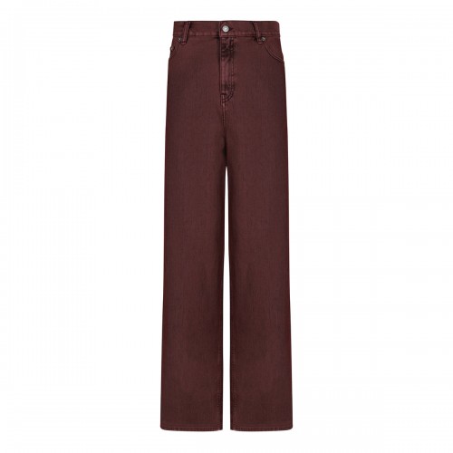 Burgundy denim boyfriend jeans