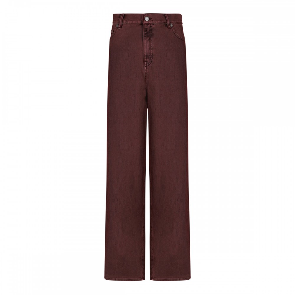 Burgundy denim boyfriend jeans