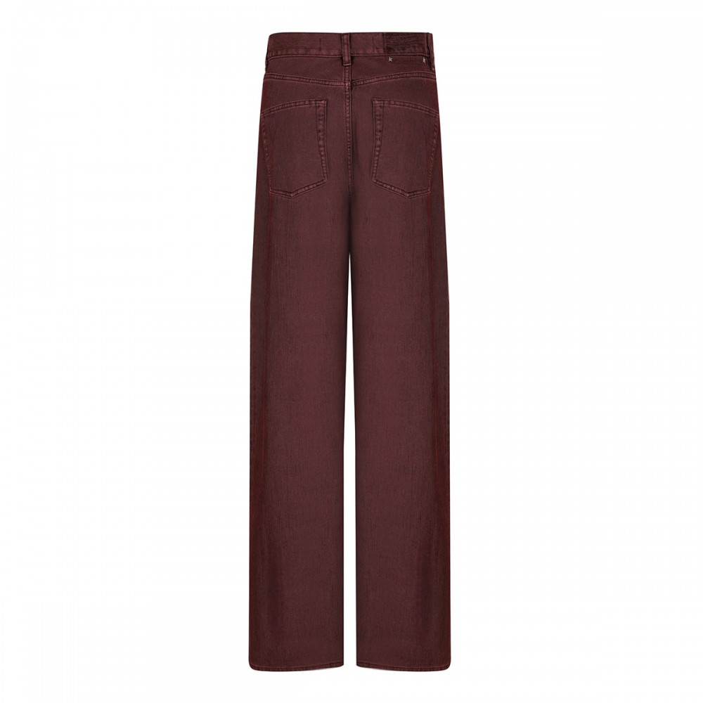 Burgundy denim boyfriend jeans