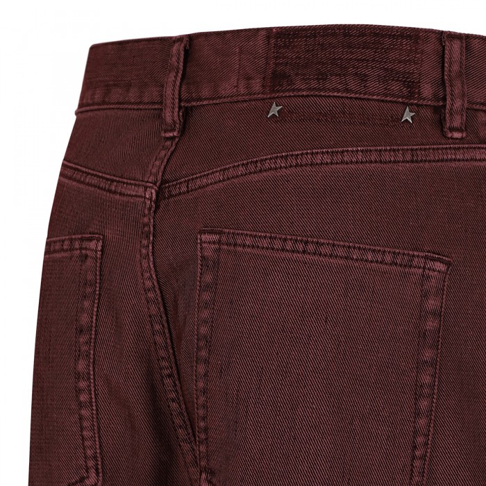 Burgundy denim boyfriend jeans