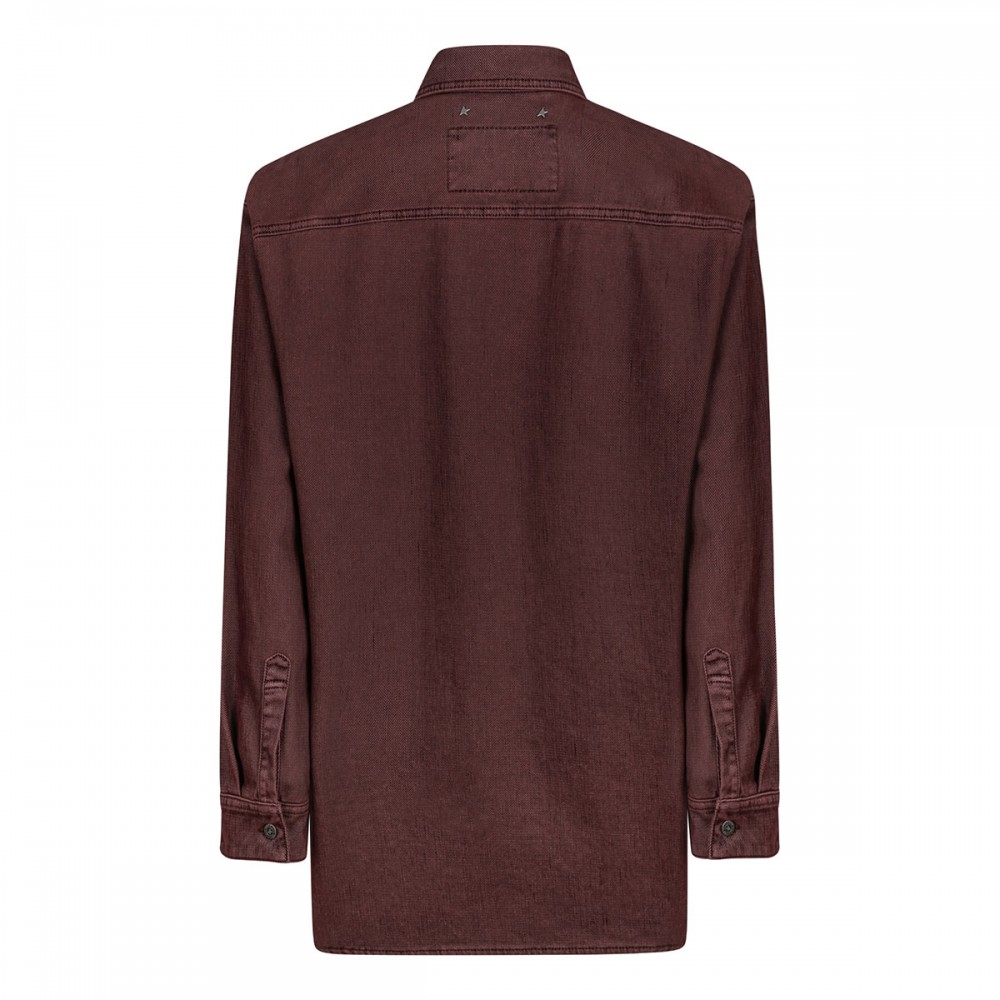 Burgundy denim shirt
