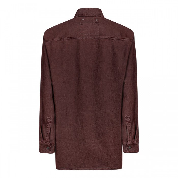 Burgundy denim shirt