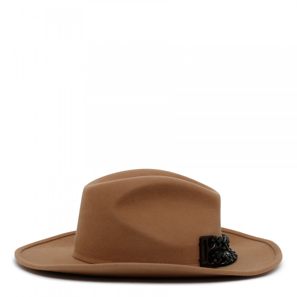 Camel rabbit felt fedora hat