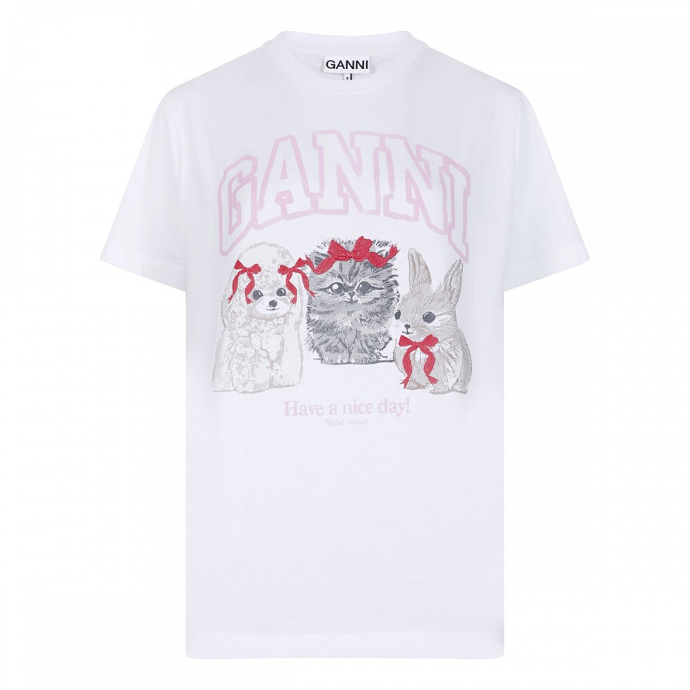 White animals print T-shirt