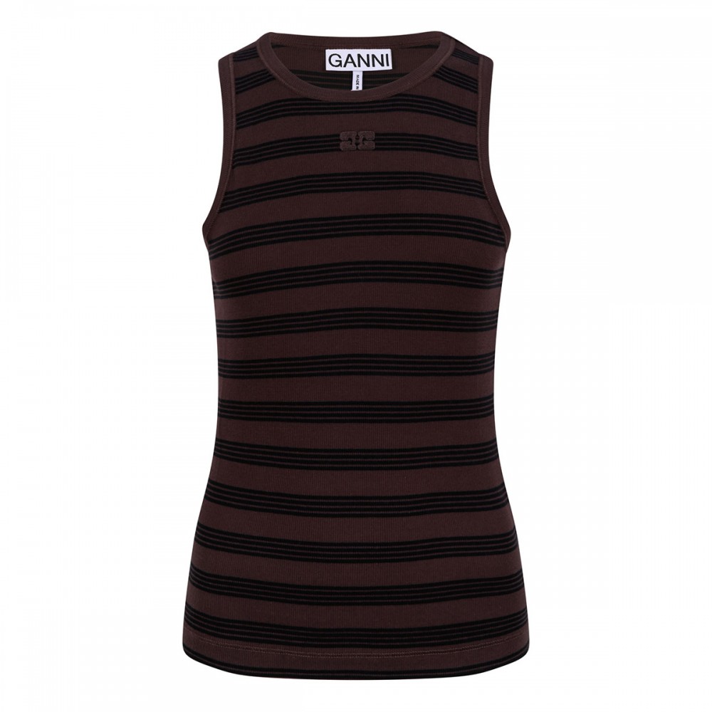 Stripe rib tank top