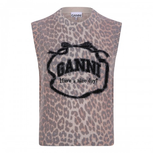 Graphic wool vest