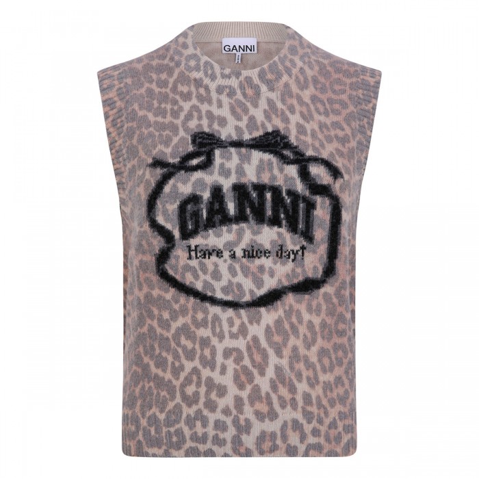 Graphic wool vest