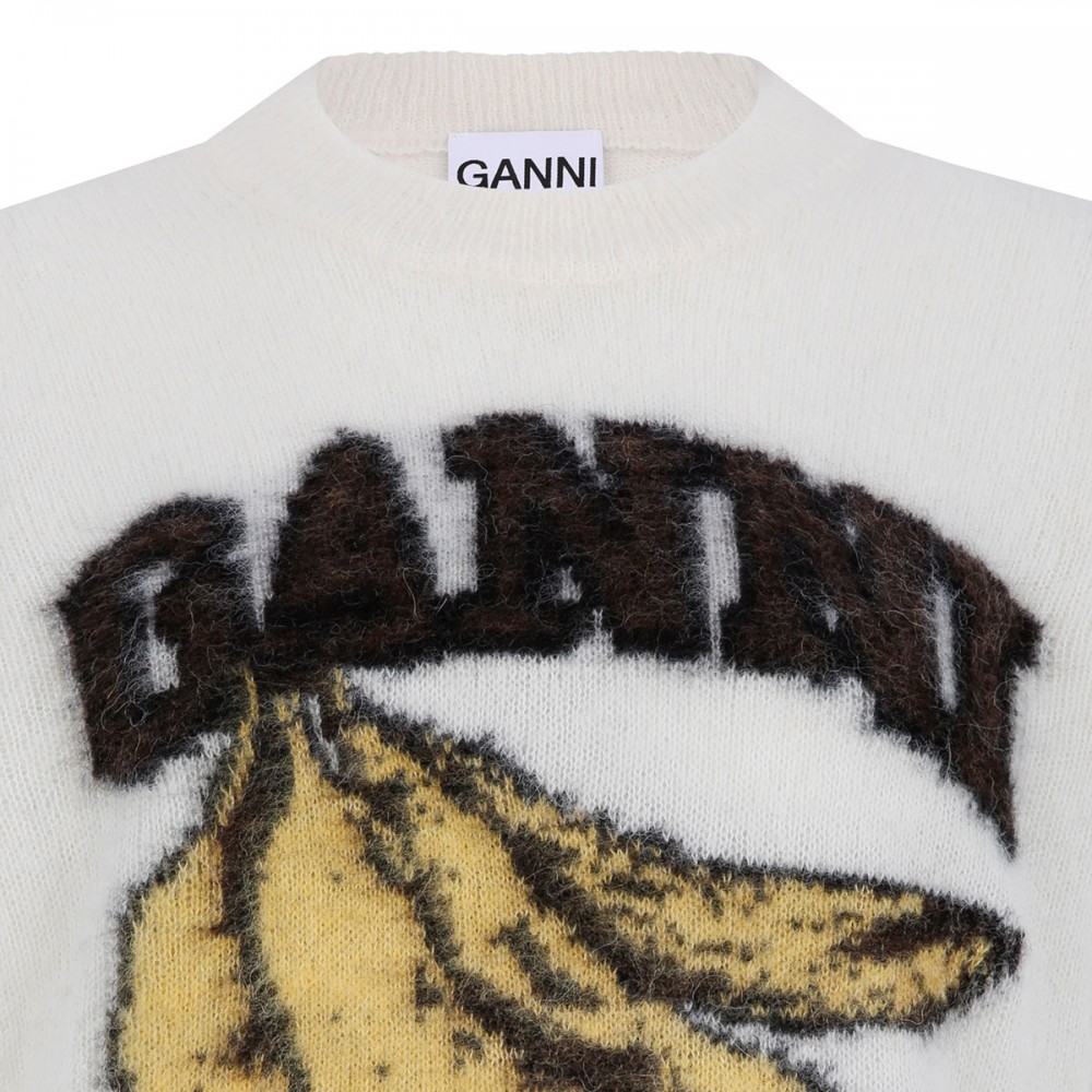 Graphic brushed alpaca T-shirt