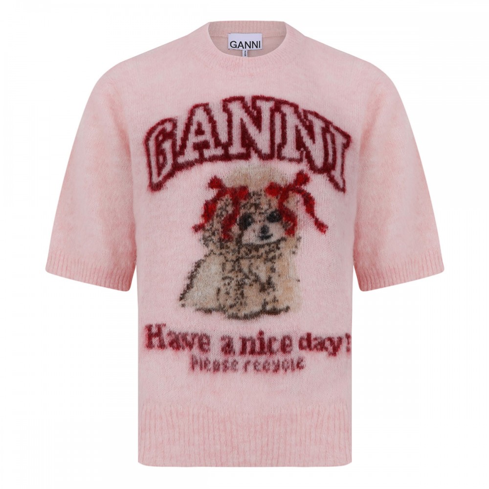 Graphic brushed alpaca T-shirt