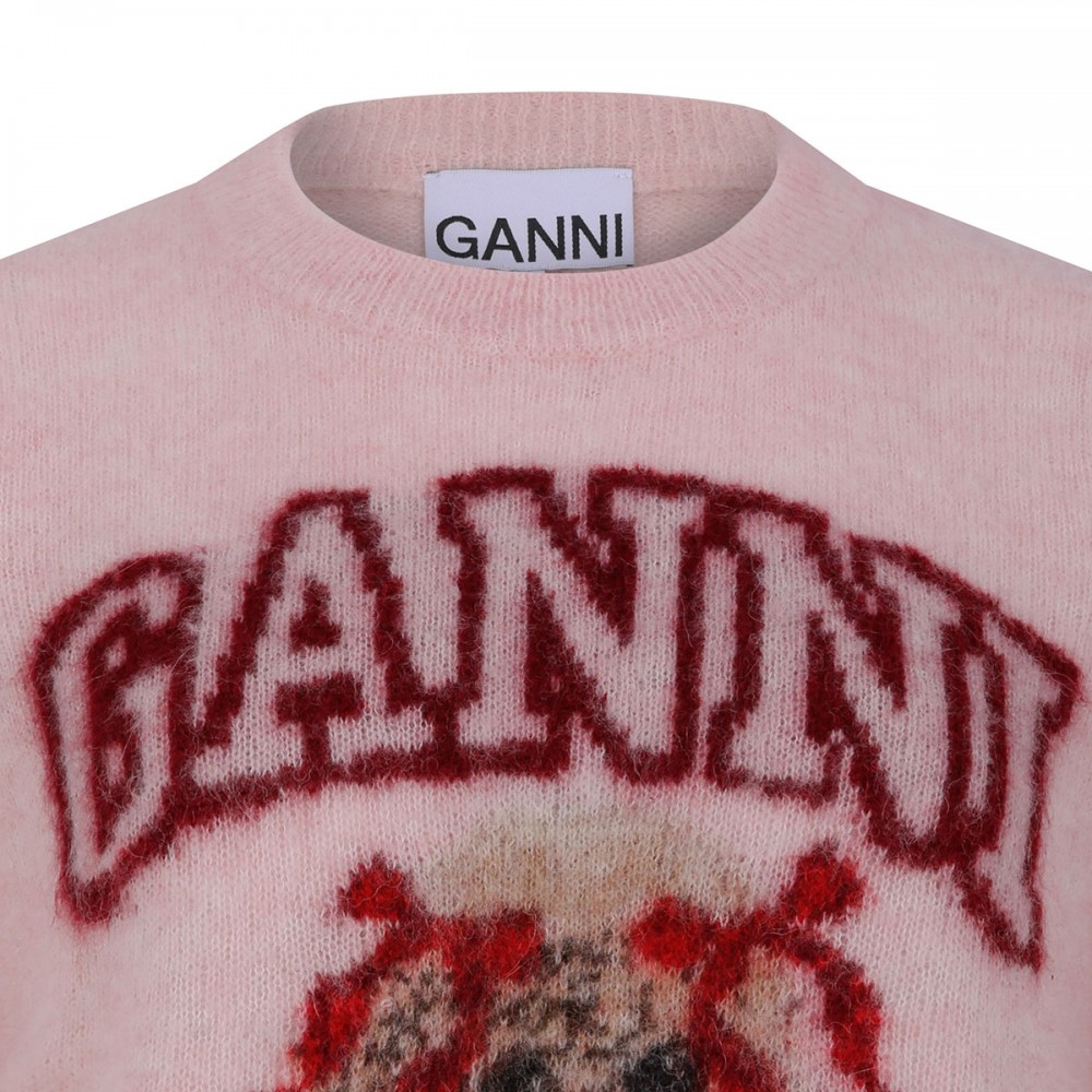 Graphic brushed alpaca T-shirt