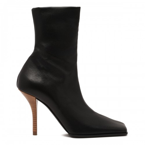 Black leather 90 ankle boots