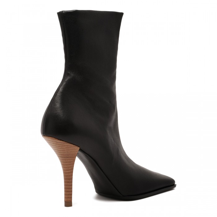 Black leather 90 ankle boots