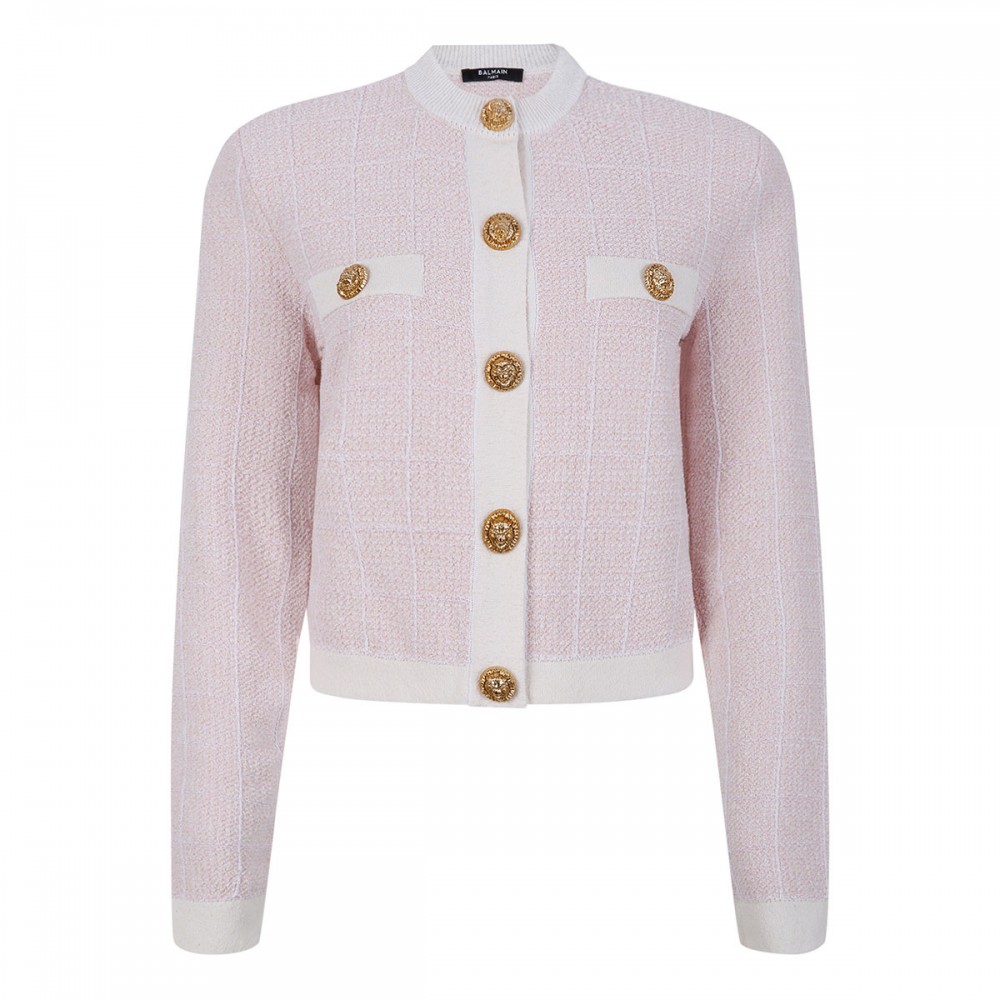 Light tweed knit cardigan