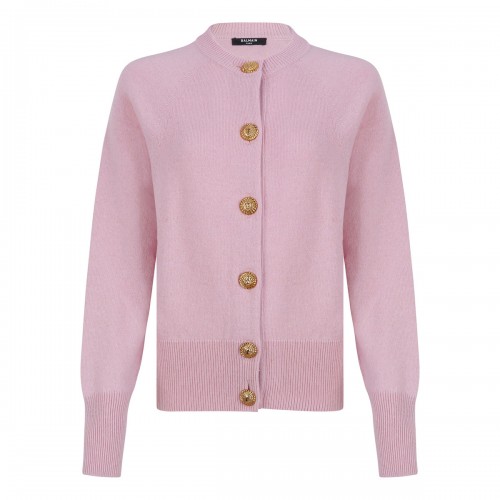 Buttoned eco-cashmere cardigan