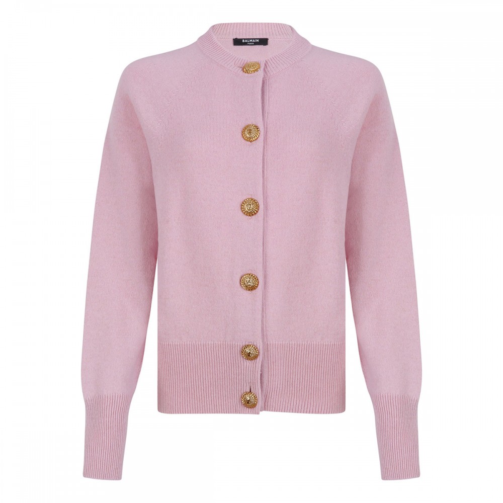 Buttoned eco-cashmere cardigan