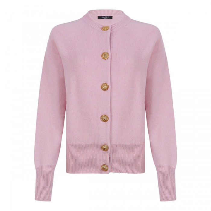 Buttoned eco-cashmere cardigan
