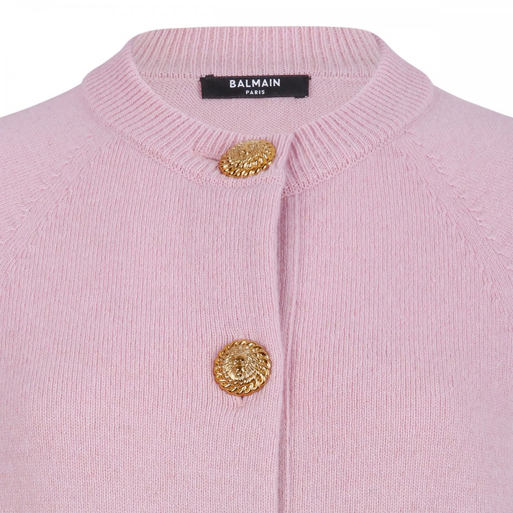 Buttoned eco-cashmere cardigan