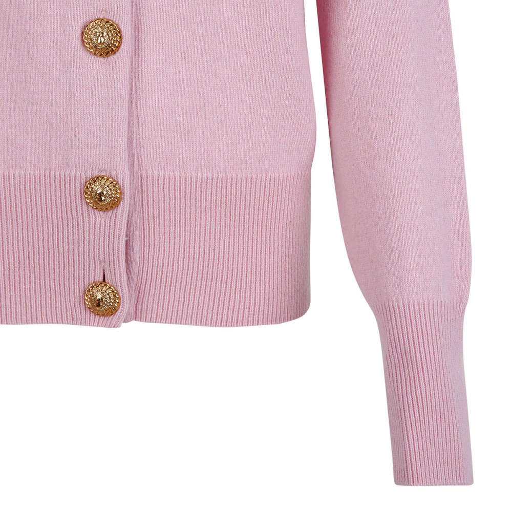 Buttoned eco-cashmere cardigan