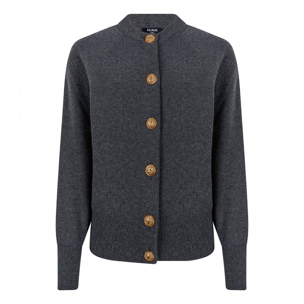 Buttoned eco-cashmere cardigan