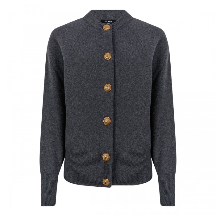 Buttoned eco-cashmere cardigan