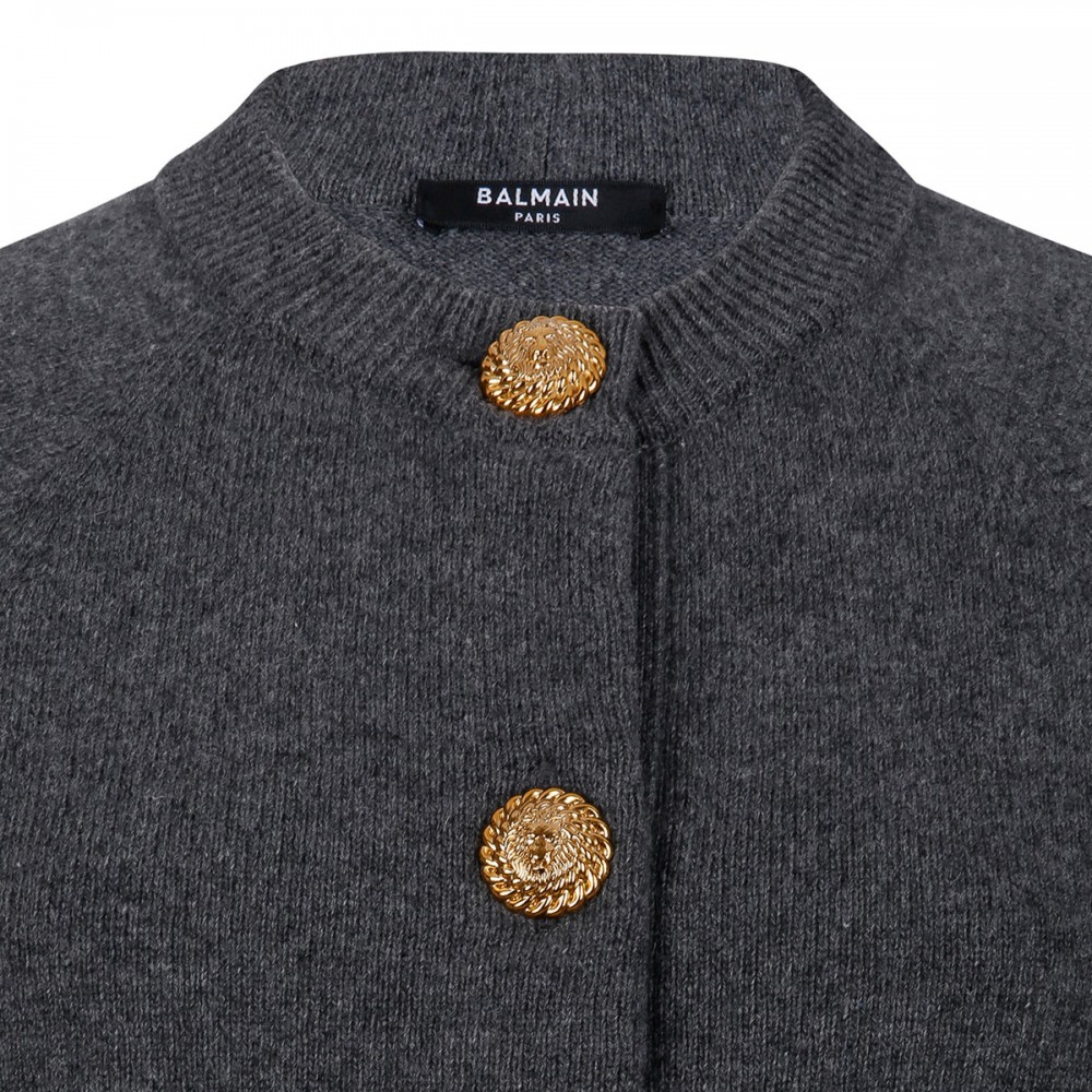 Buttoned eco-cashmere cardigan