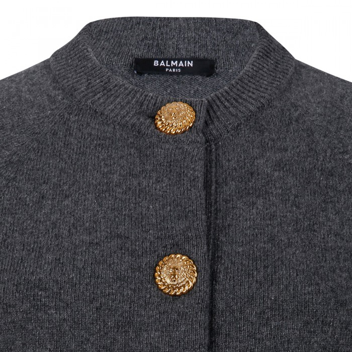Buttoned eco-cashmere cardigan