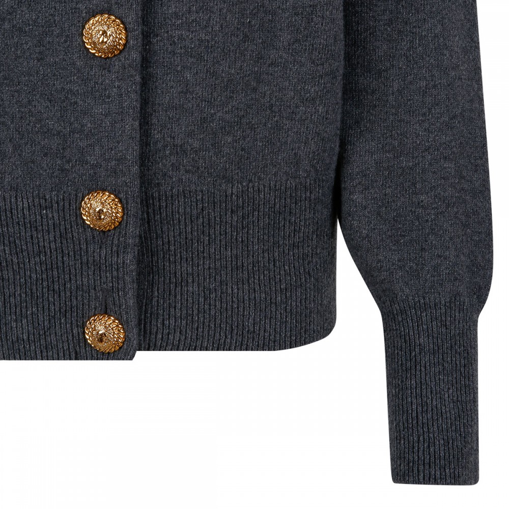 Buttoned eco-cashmere cardigan