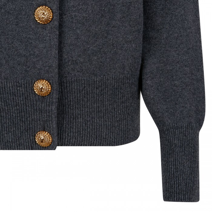Buttoned eco-cashmere cardigan
