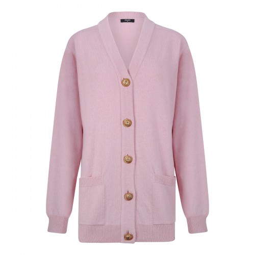 Pink eco-cashmere cardigan