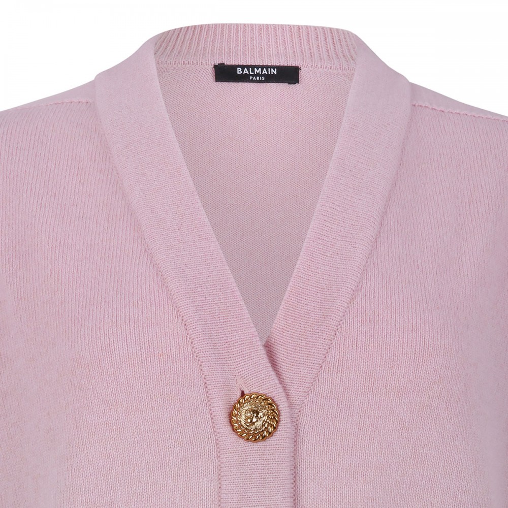 Pink eco-cashmere cardigan