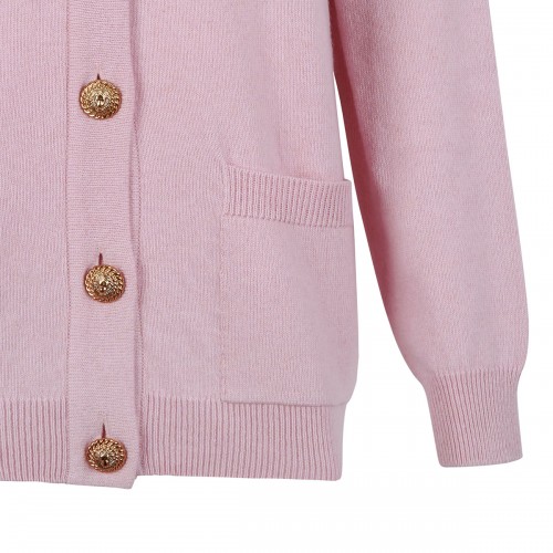 Pink eco-cashmere cardigan 2