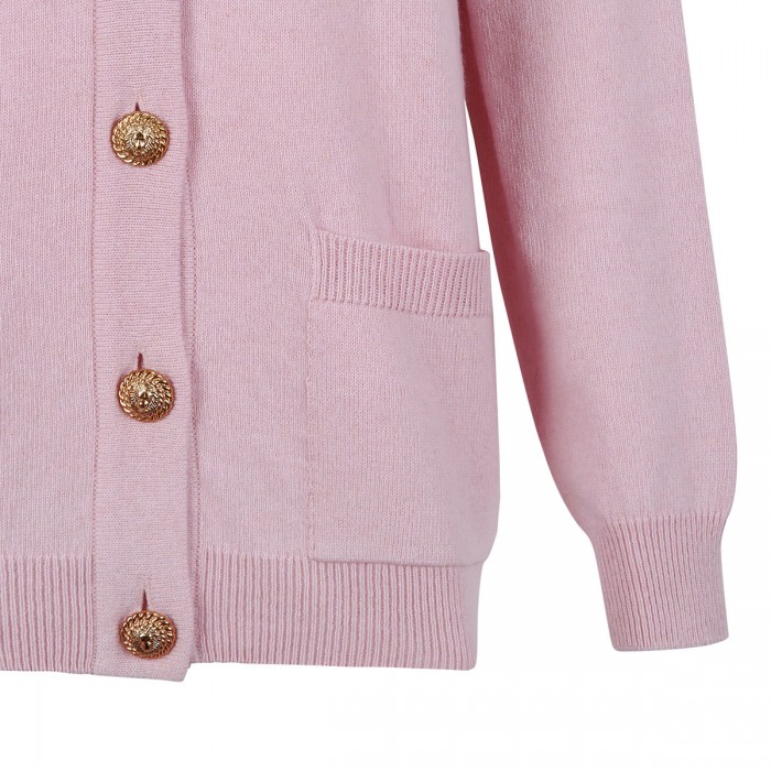 Pink eco-cashmere cardigan