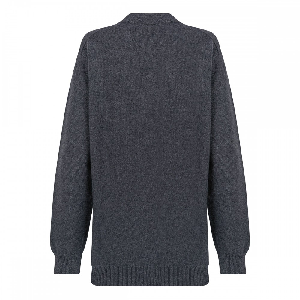 Gray eco-cashmere cardigan