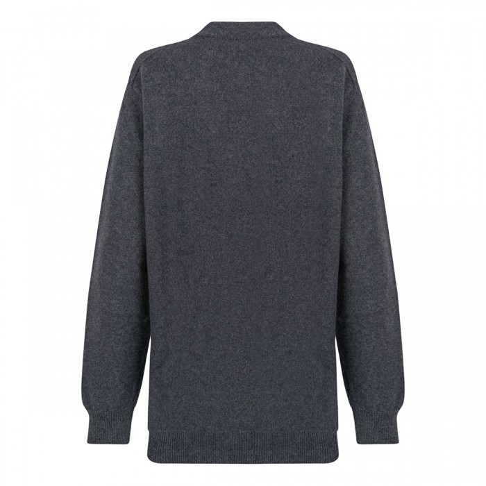 Gray eco-cashmere cardigan