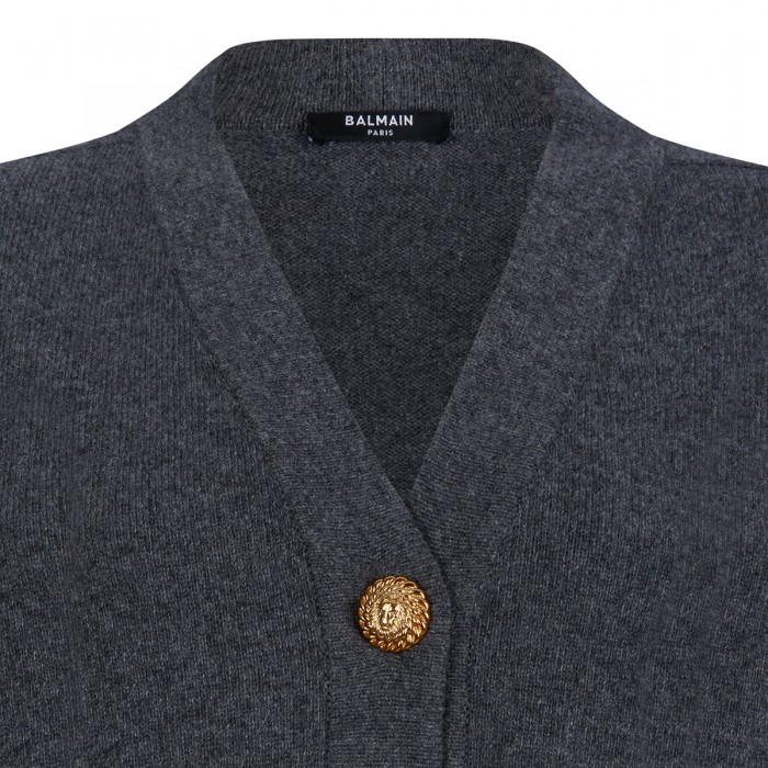 Gray eco-cashmere cardigan