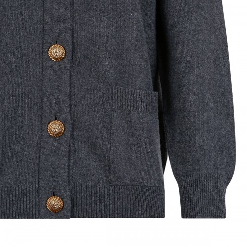 Gray eco-cashmere cardigan 2