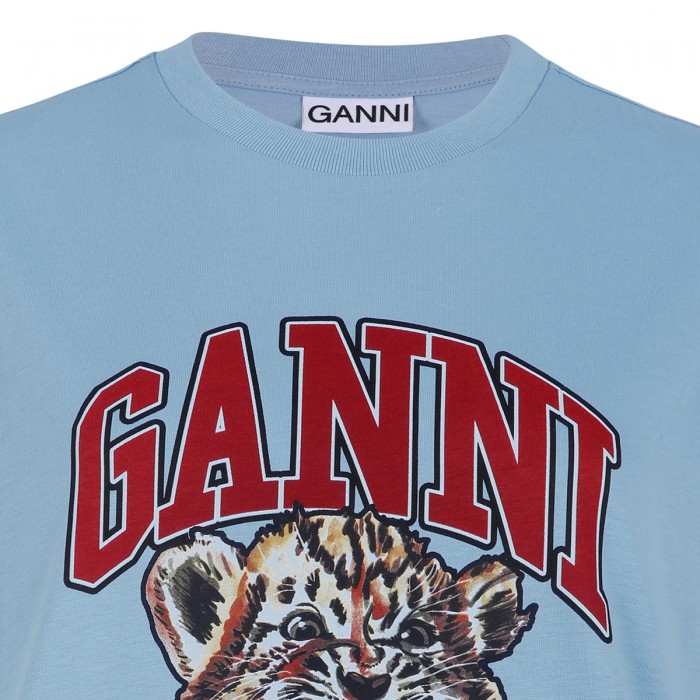 Blue relaxed jersey tiger T-shirt